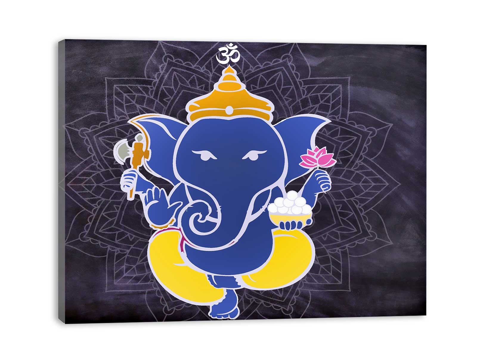 Yellow Blue Ganesha Painting