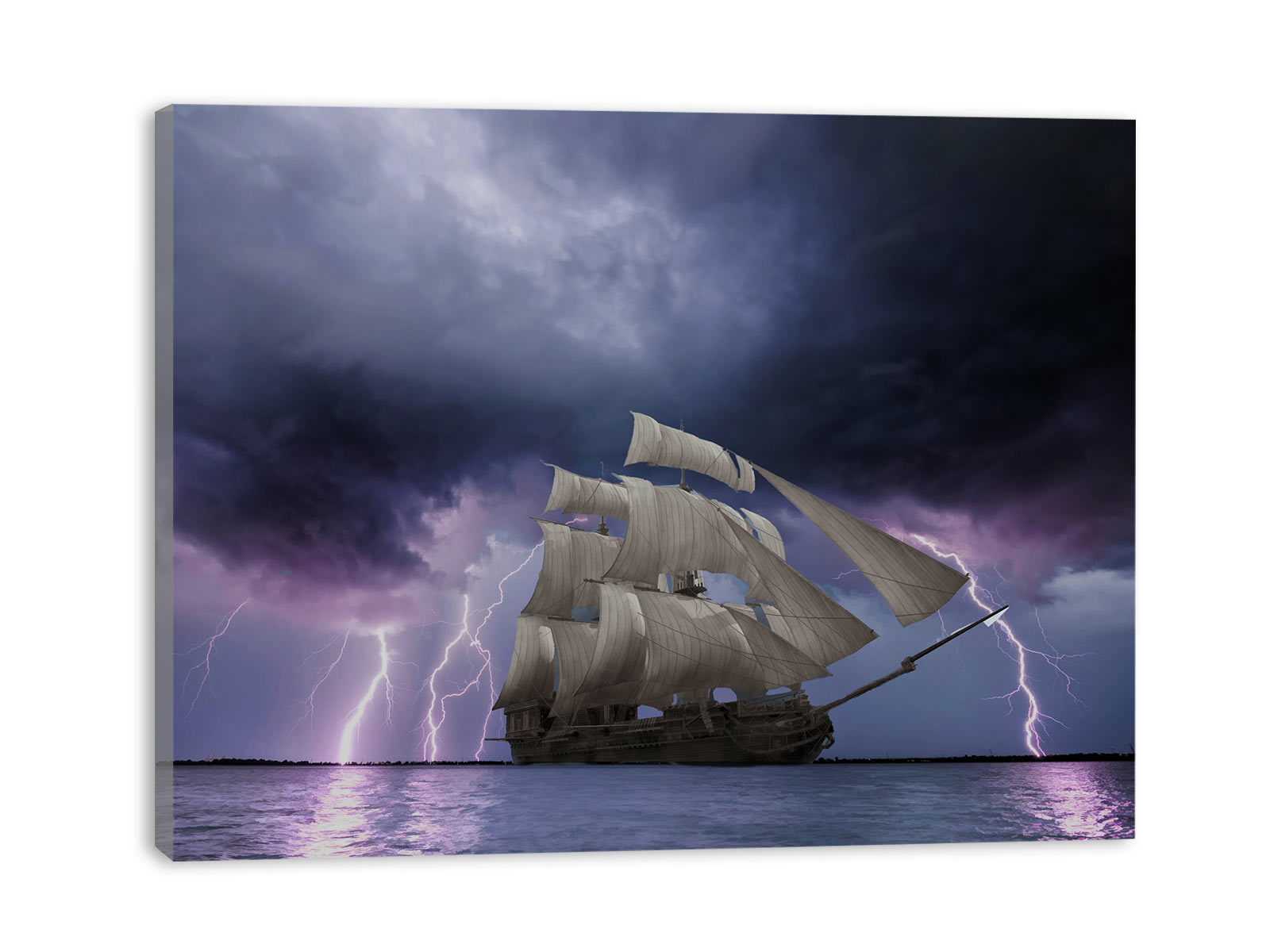 Lightning & Storm ship Painting