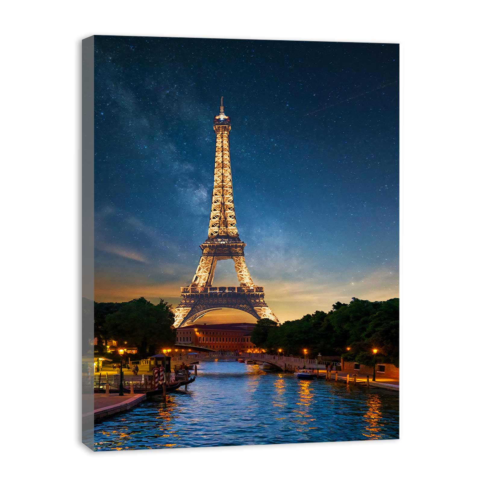 Night view Eiffel Tower In Paris Painting