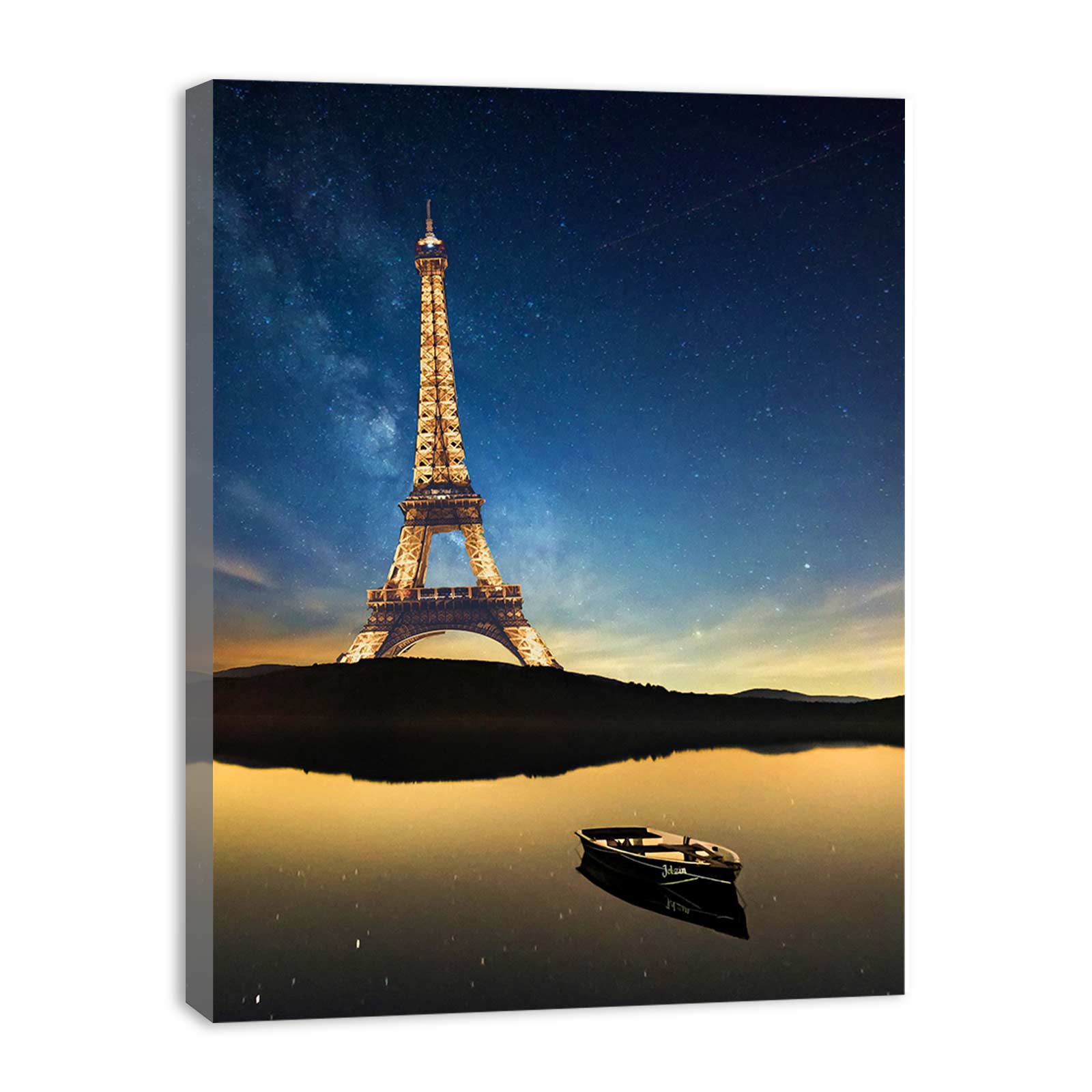 Eiffel Tower And Boat Paris Painting