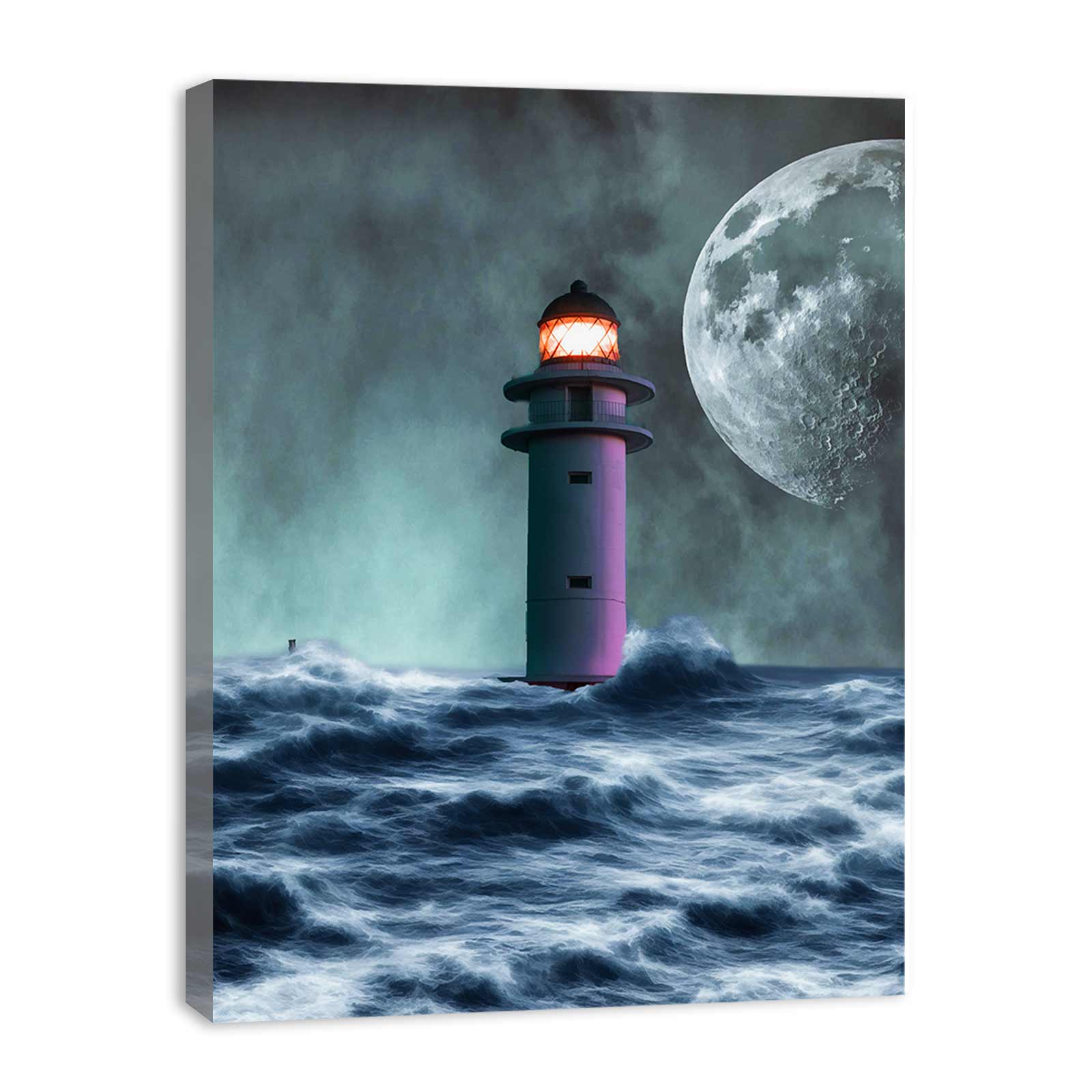 Storm lighthouse Painting