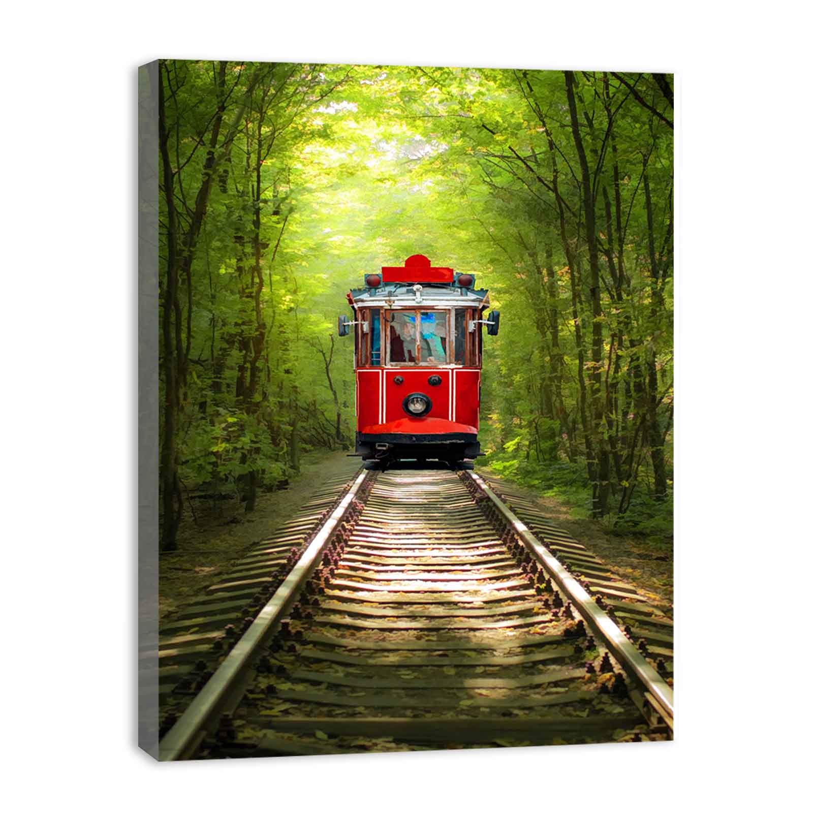 Tree Tunnel Tram Painting