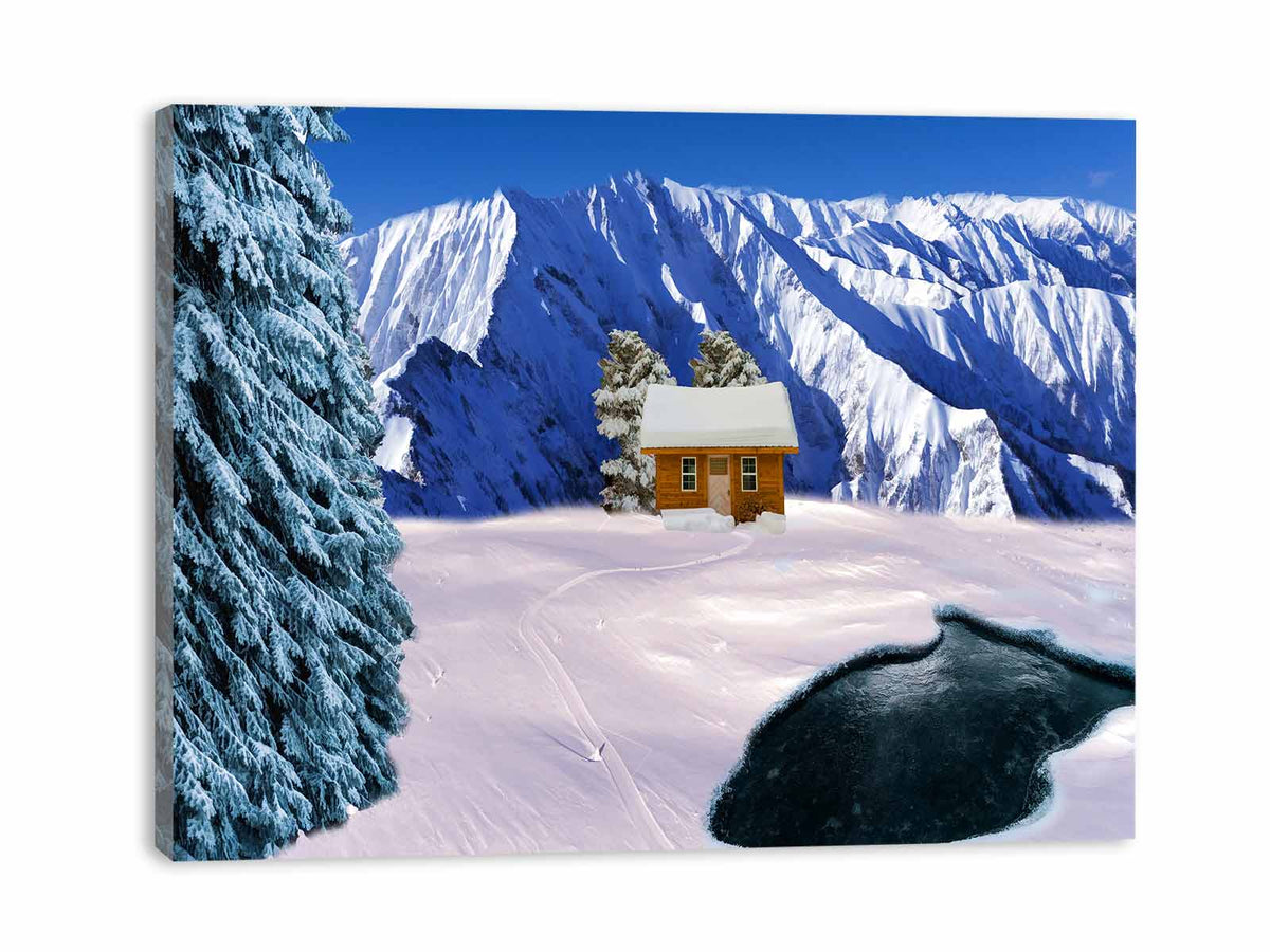 Winter Hut Painting