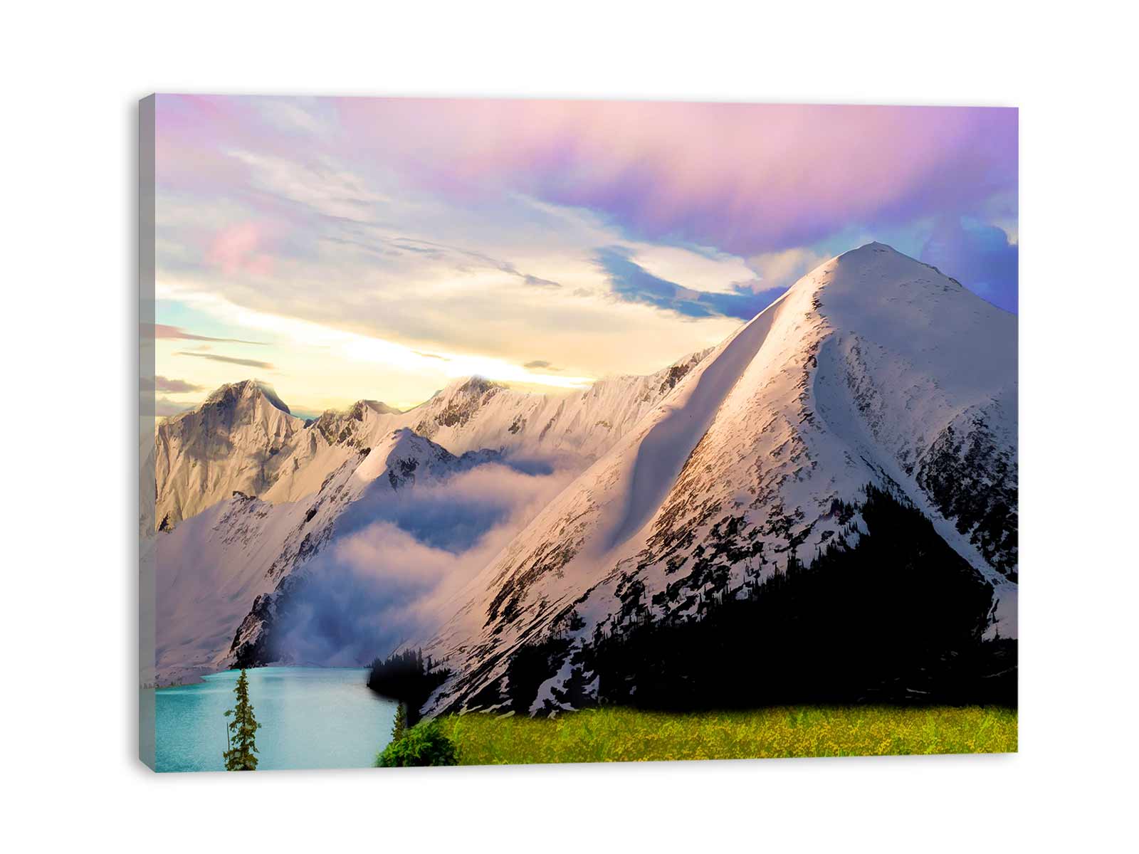 Mountains Snow Painting