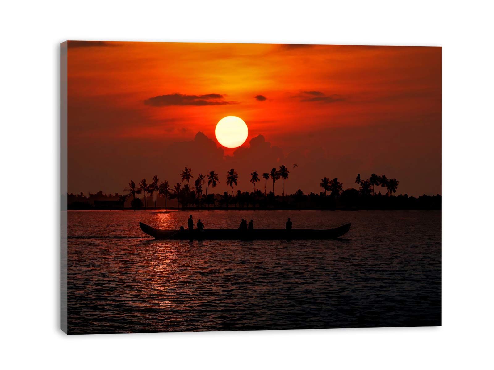 kerala lake Sunset Painting