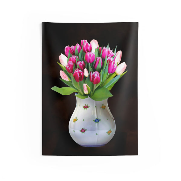 Pink Flower Vase Tapestry