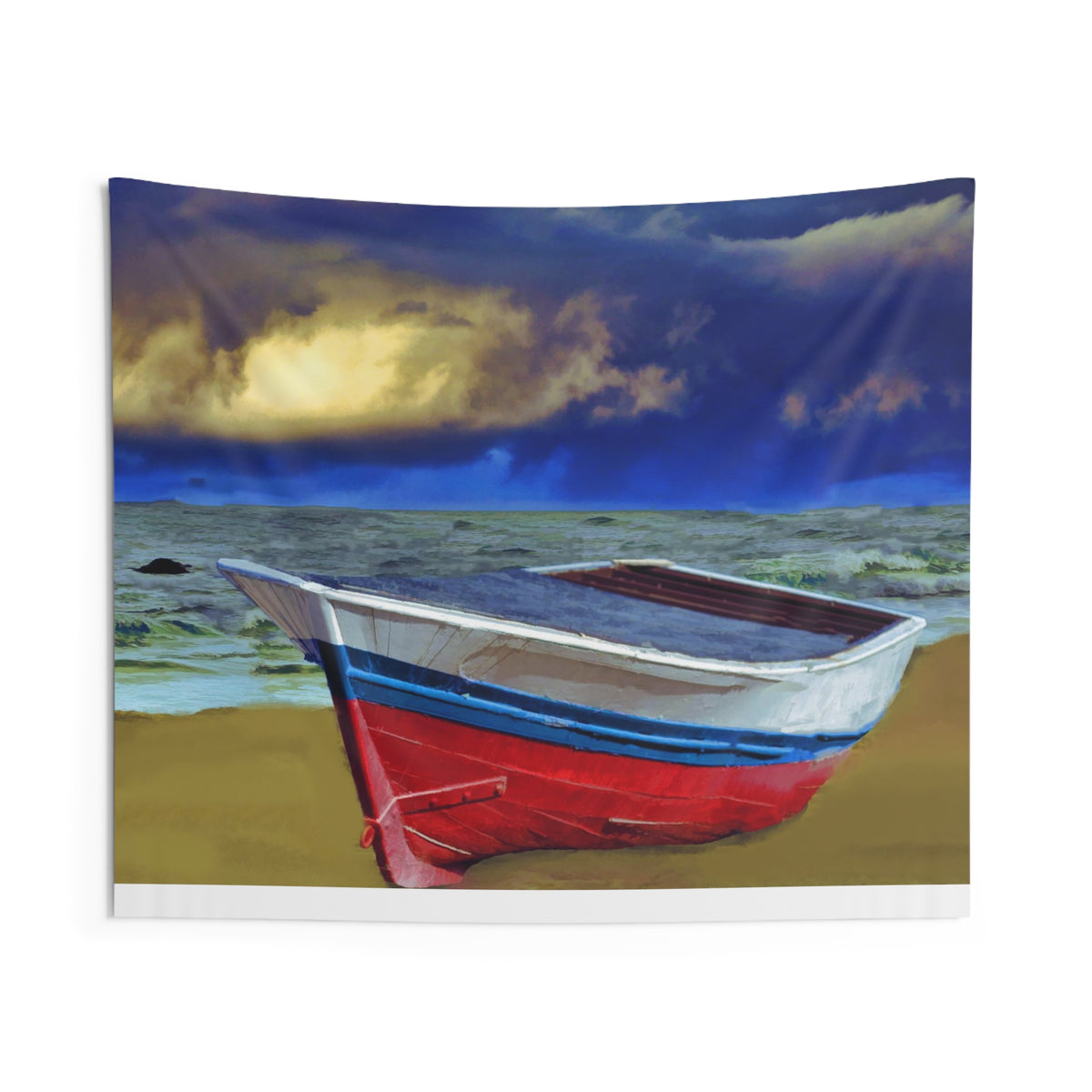 Colorful Boat Beach Tapestry
