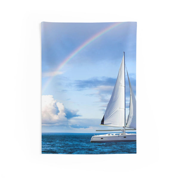 Rainbow Sailing Ship Tapestry