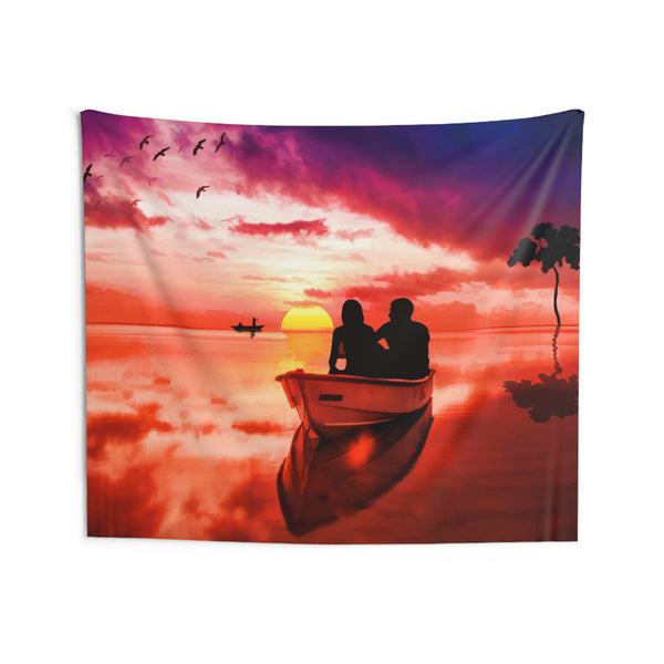 Couple Love Boat Tapestry