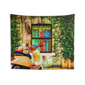 Colorful Vespa at Door Tapestry