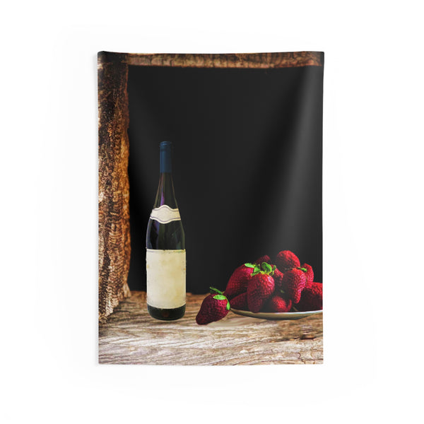Wine and Strawberry Still Life Tapestry