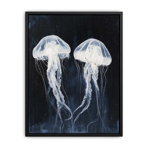jellyfish  black and white  Painting