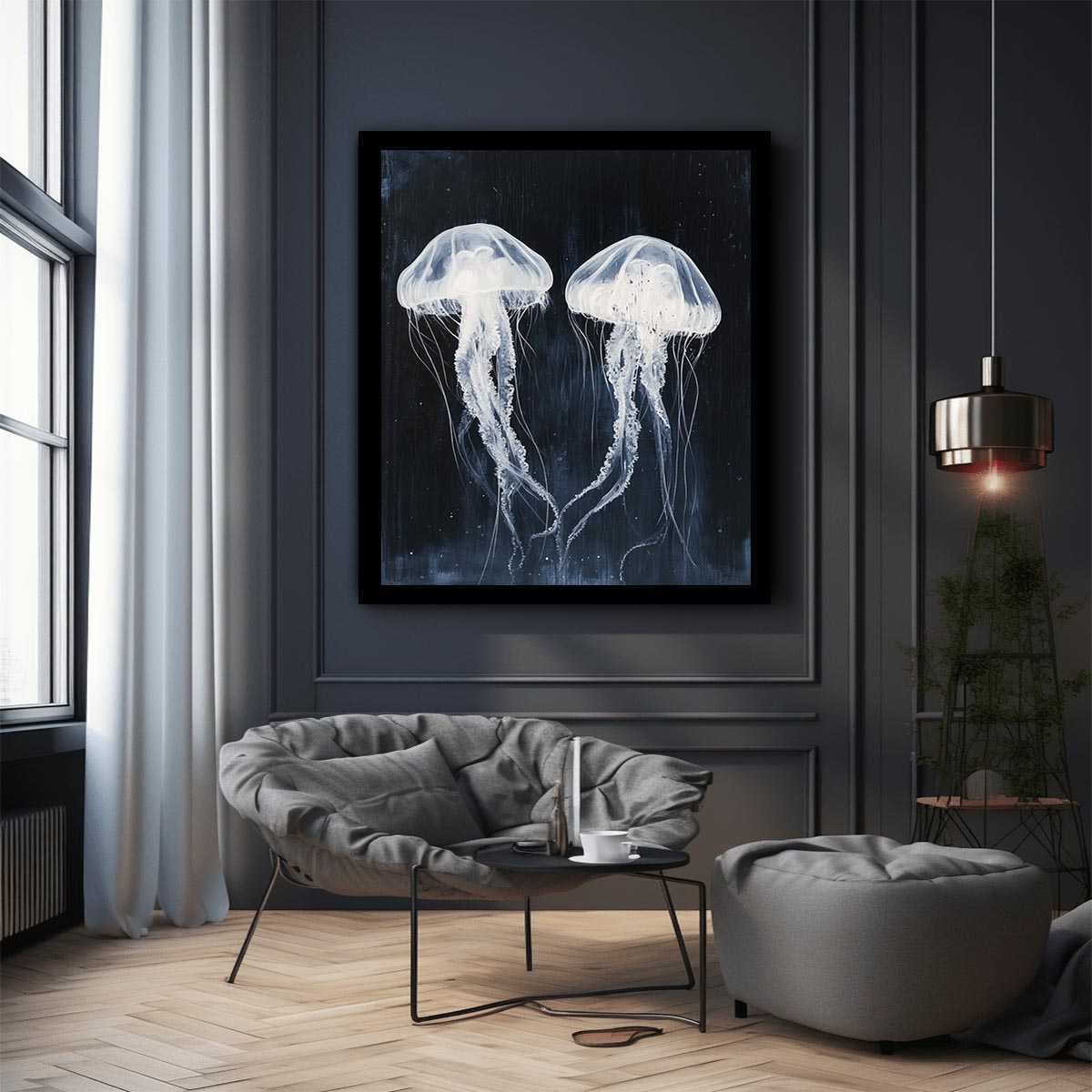 jellyfish  black and white 