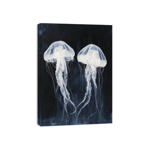 jellyfish  black and white Canvas Print