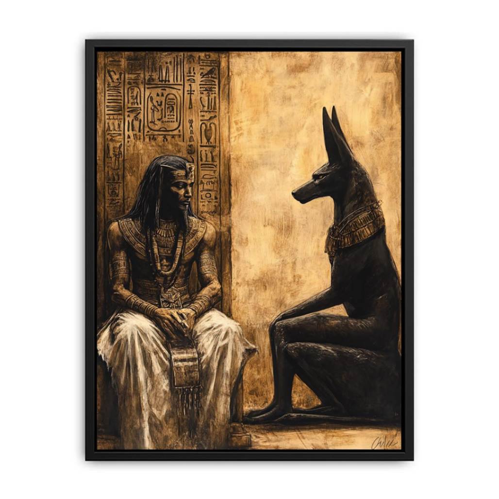 The King with Anubis  Painting