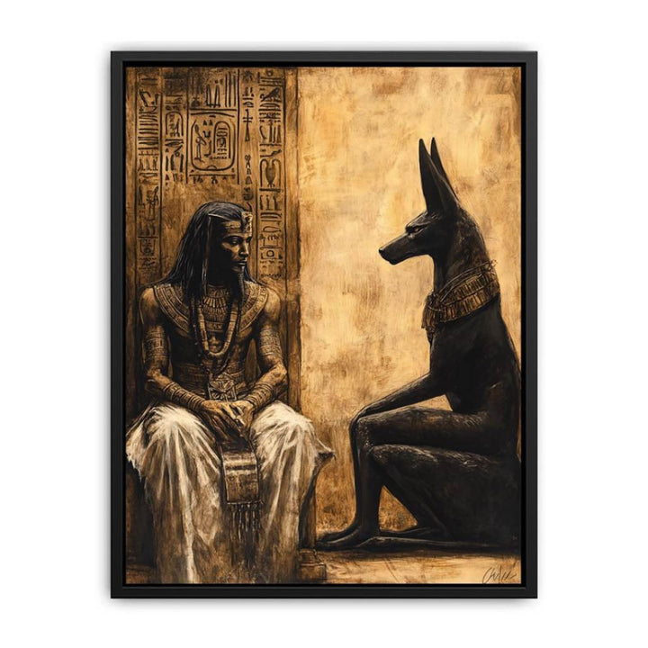 The King with Anubis  Painting