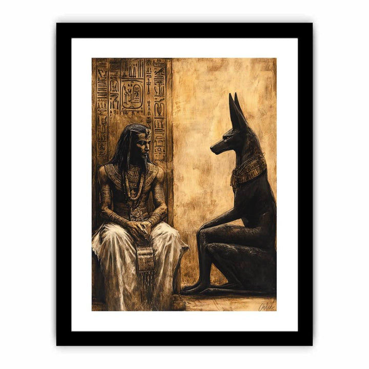 The King with Anubis  Art Print