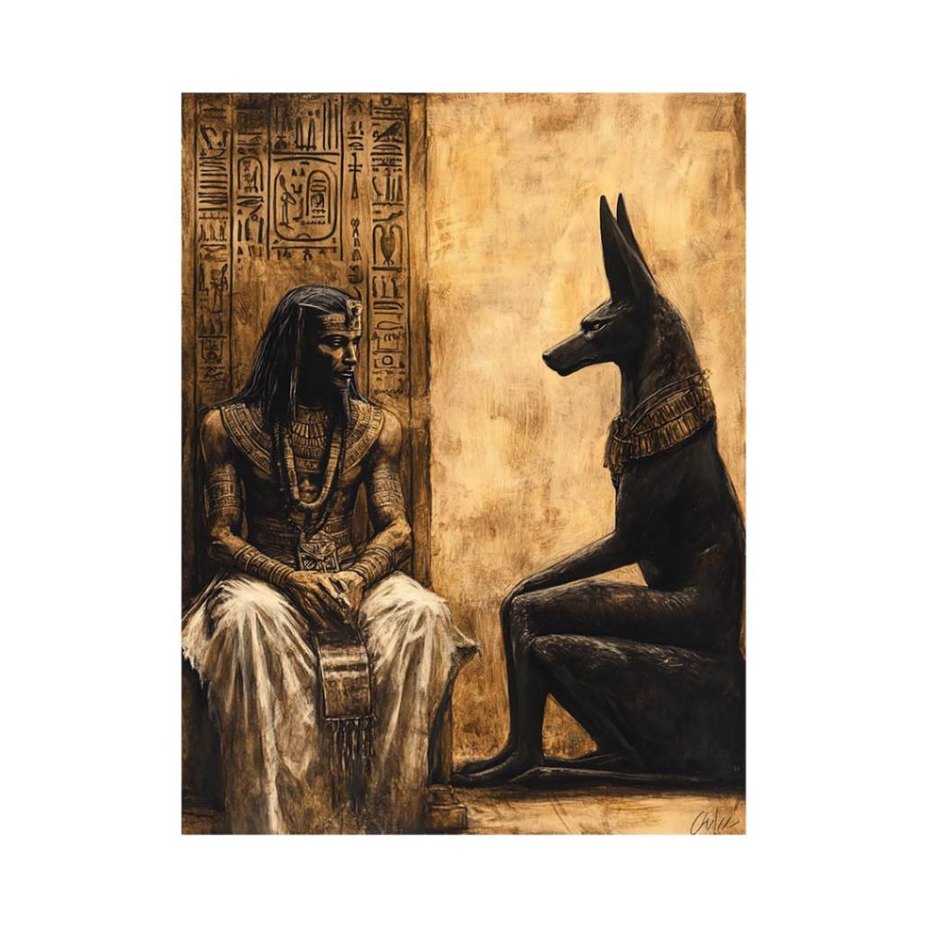 The King with Anubis