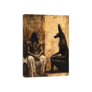 The King with Anubis Canvas Print