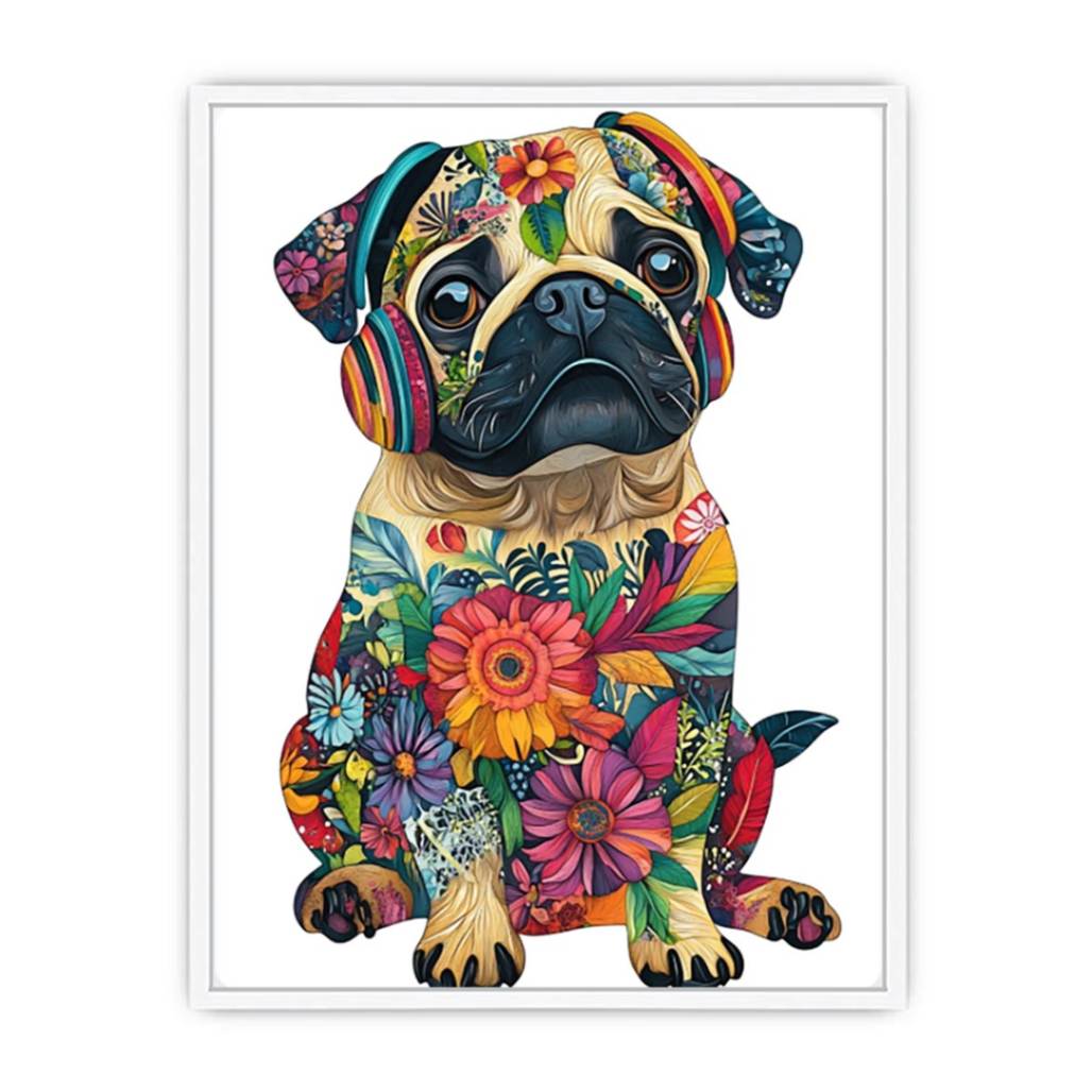 Whimsical Pug Framed Print