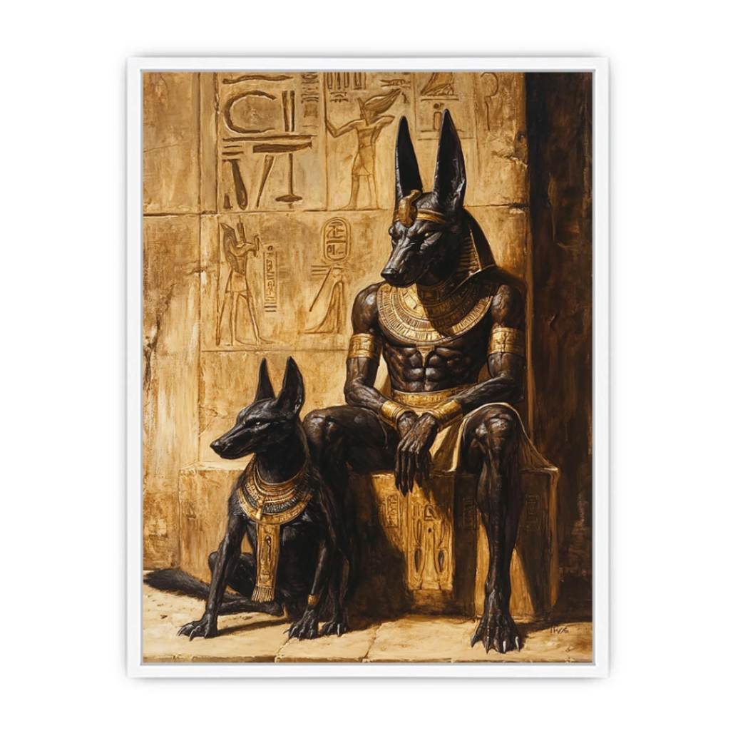 The Anubis  and Horous Framed Print