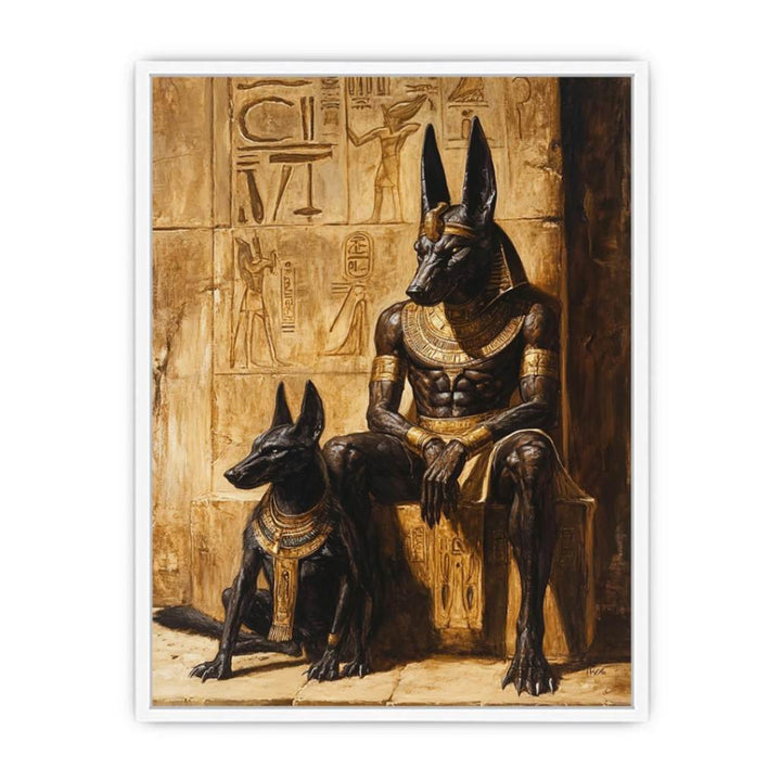 The Anubis  and Horous Framed Print