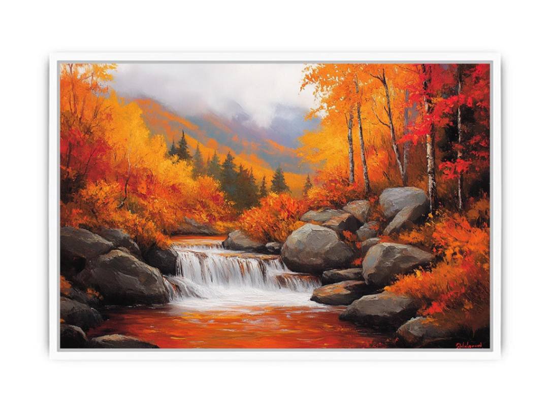 red fall Framed Print