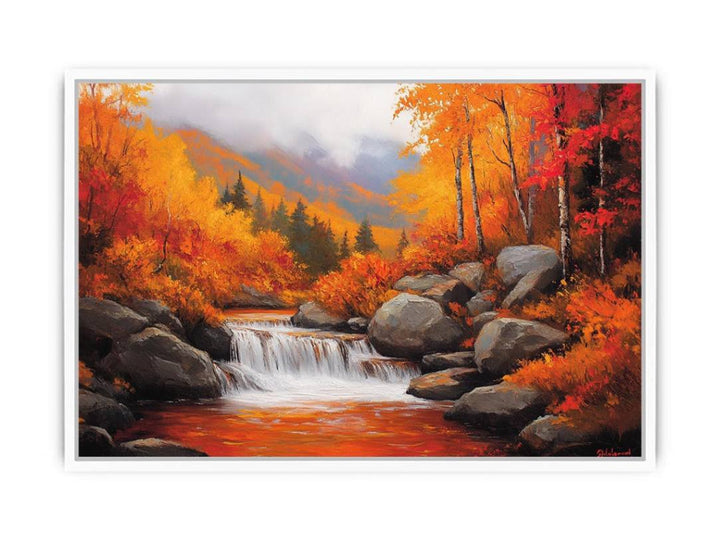 red fall Framed Print