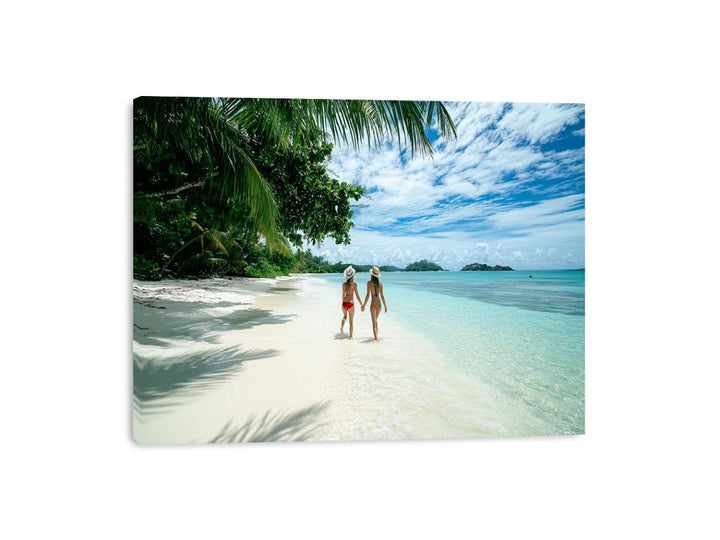 beach walk Canvas Print
