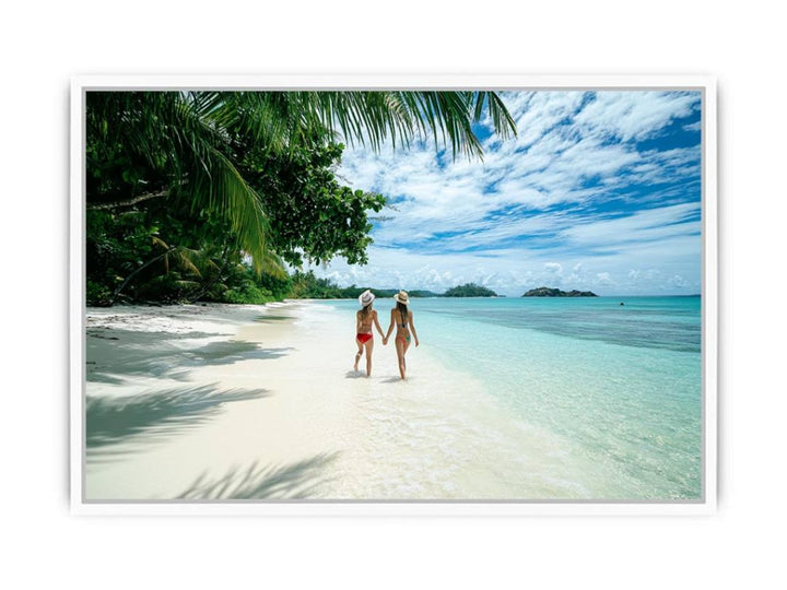 beach walk Framed Print