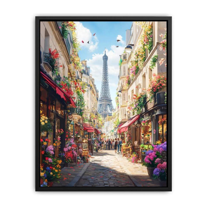 Vibrant street in paris  Painting