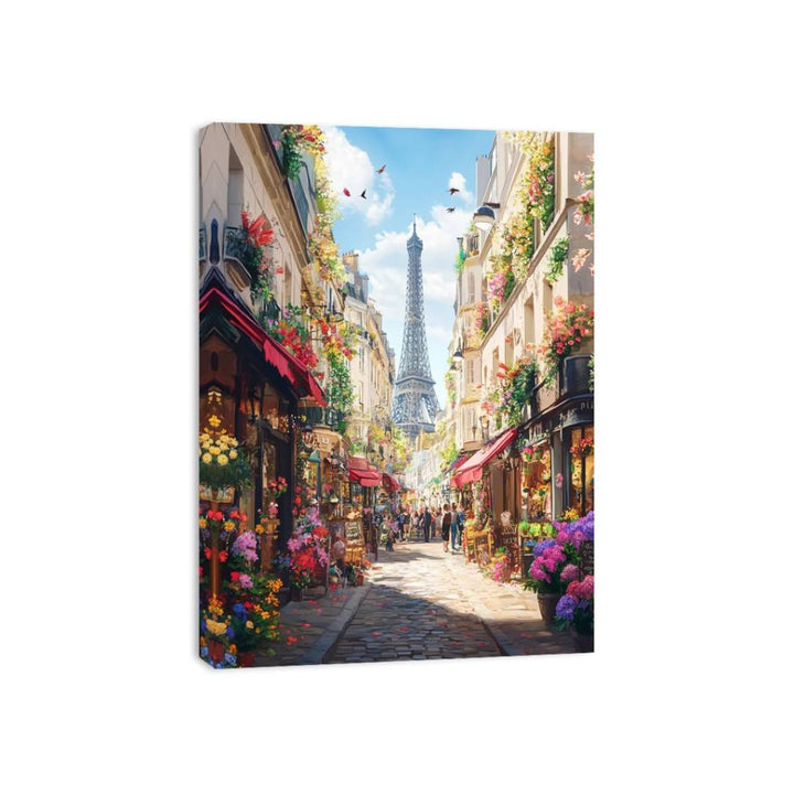 Vibrant street in paris Canvas Print