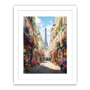 Vibrant street in paris Streched canvas