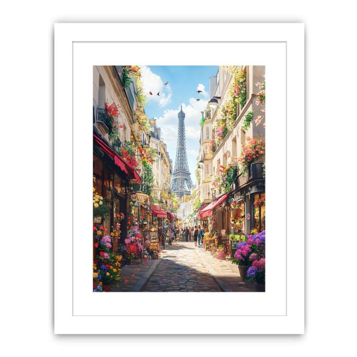 Vibrant street in paris Streched canvas