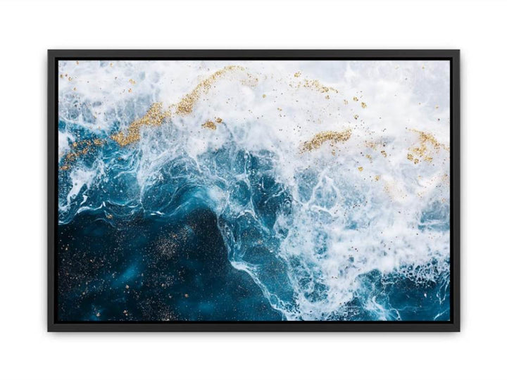 Gold teal Ocean   Painting