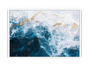 Gold teal Ocean  Framed Print