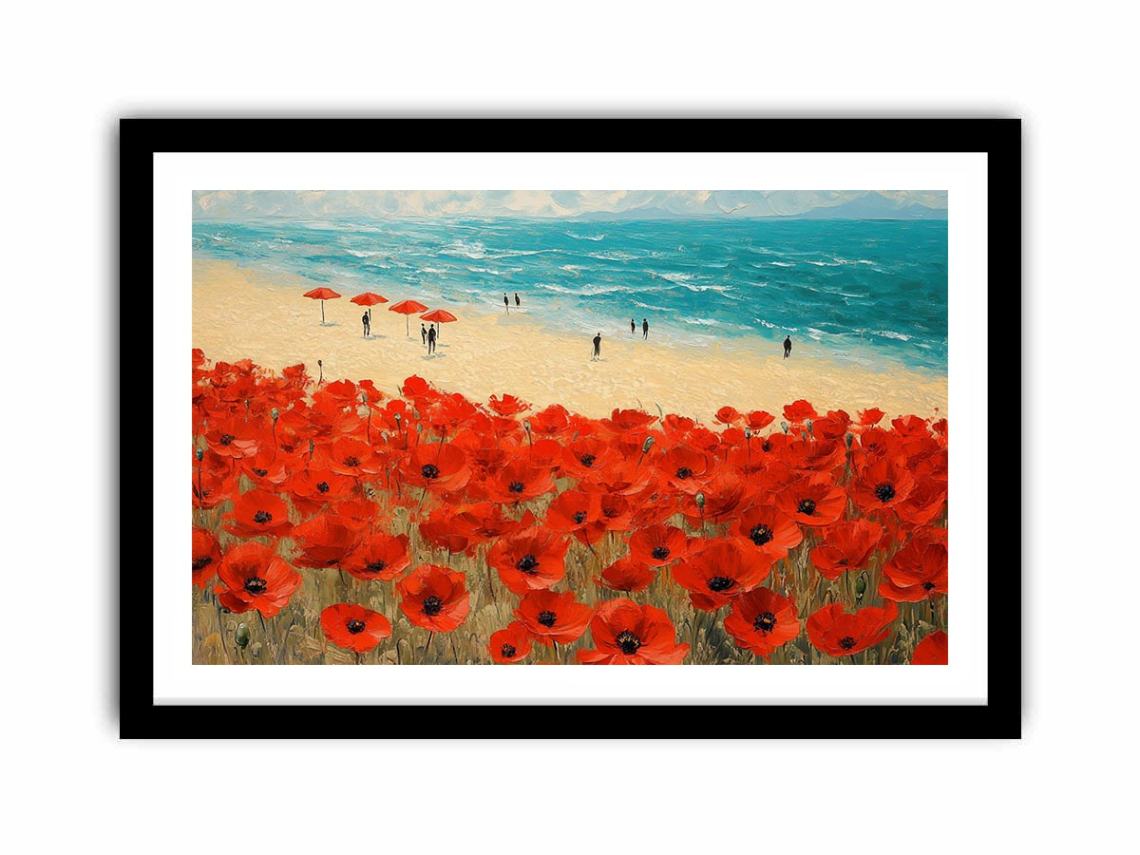Poppies beach 12  Art Print