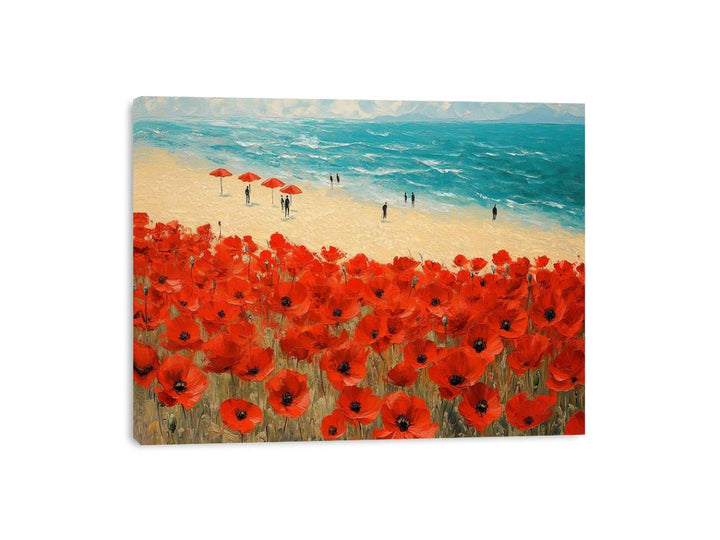 Poppies beach 12 Canvas Print