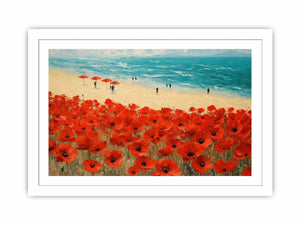 Poppies beach 12 Streched canvas