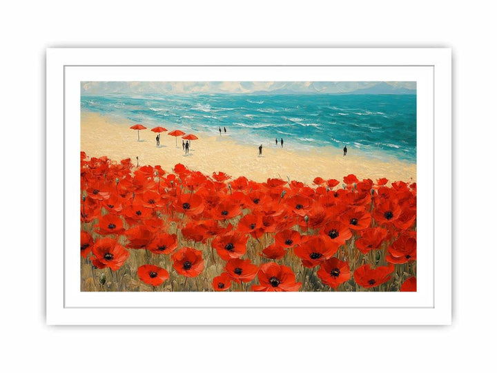 Poppies beach 12 Streched canvas