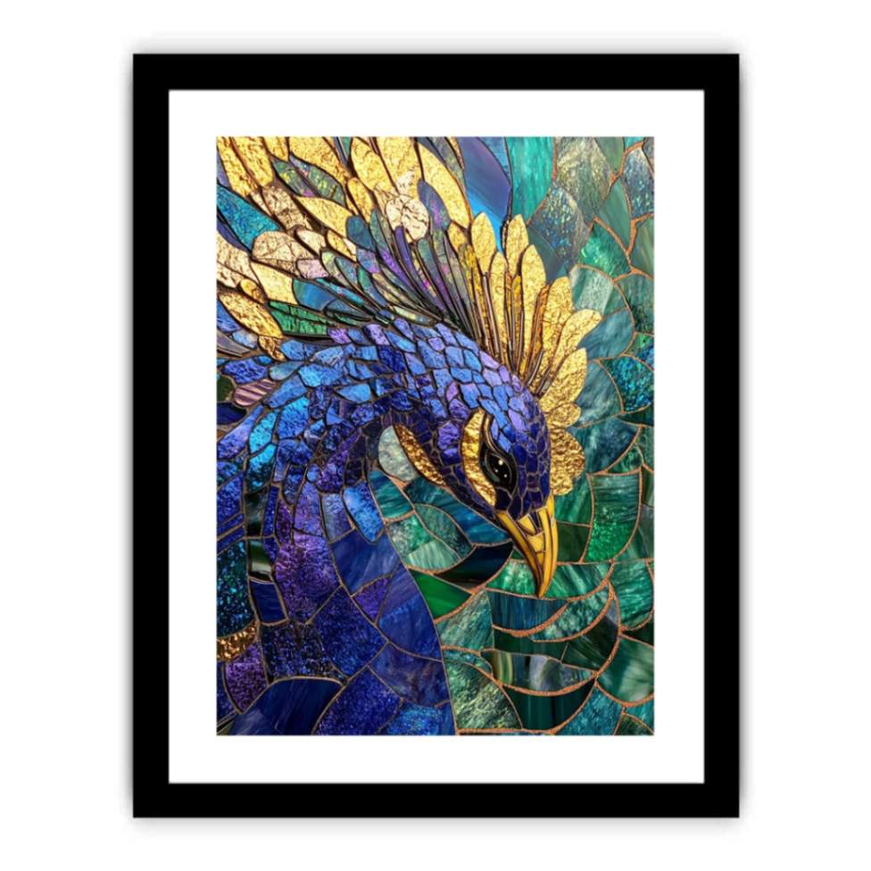 Mosaic peacock  Art Print