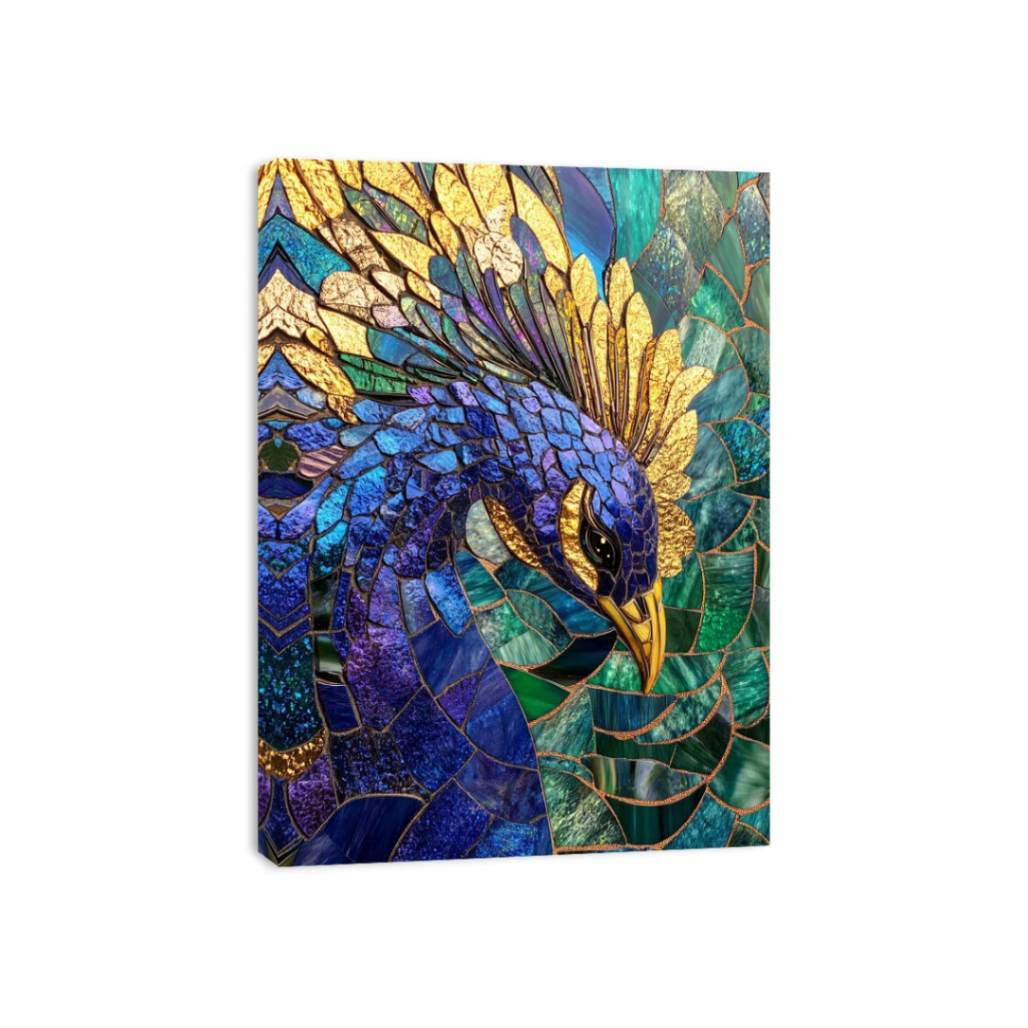 Mosaic peacock Canvas Print