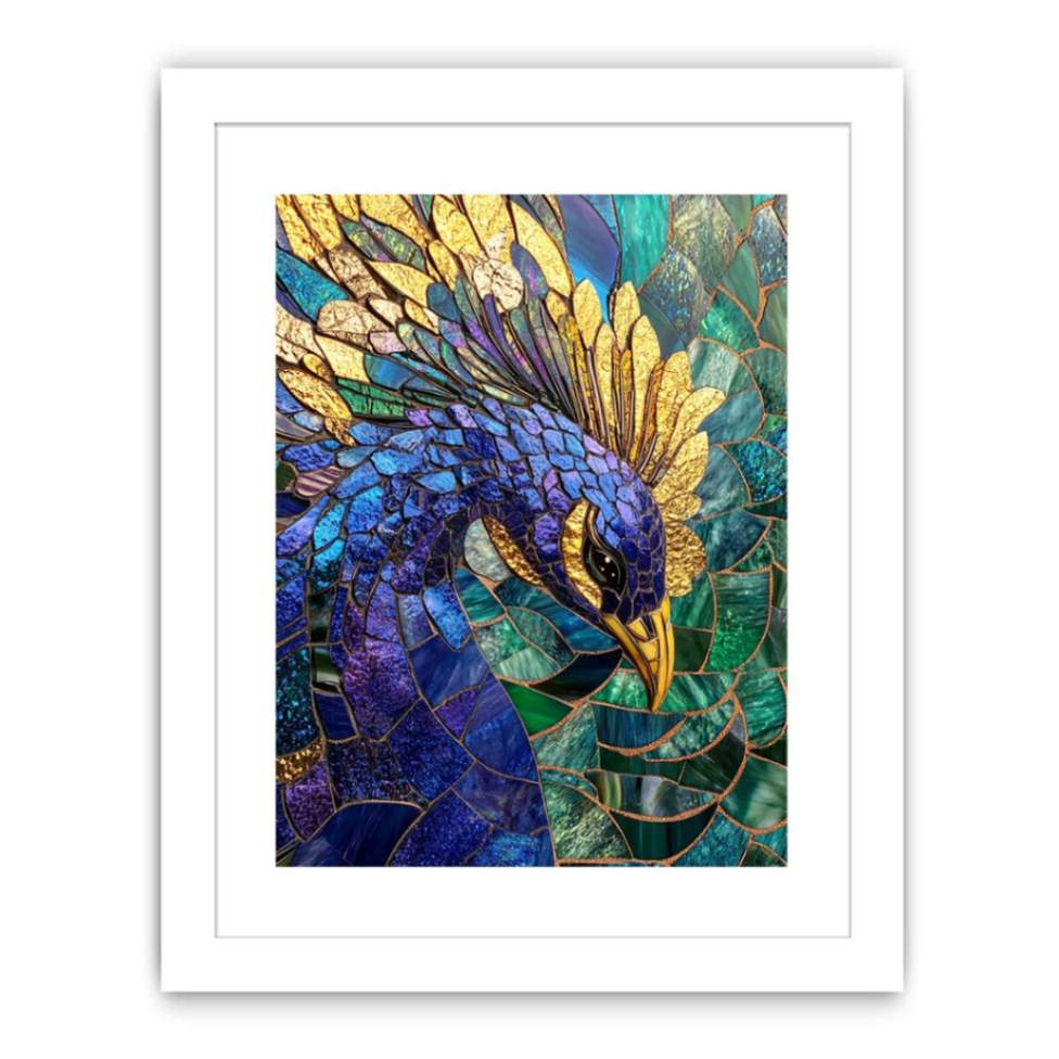 Mosaic peacock Streched canvas
