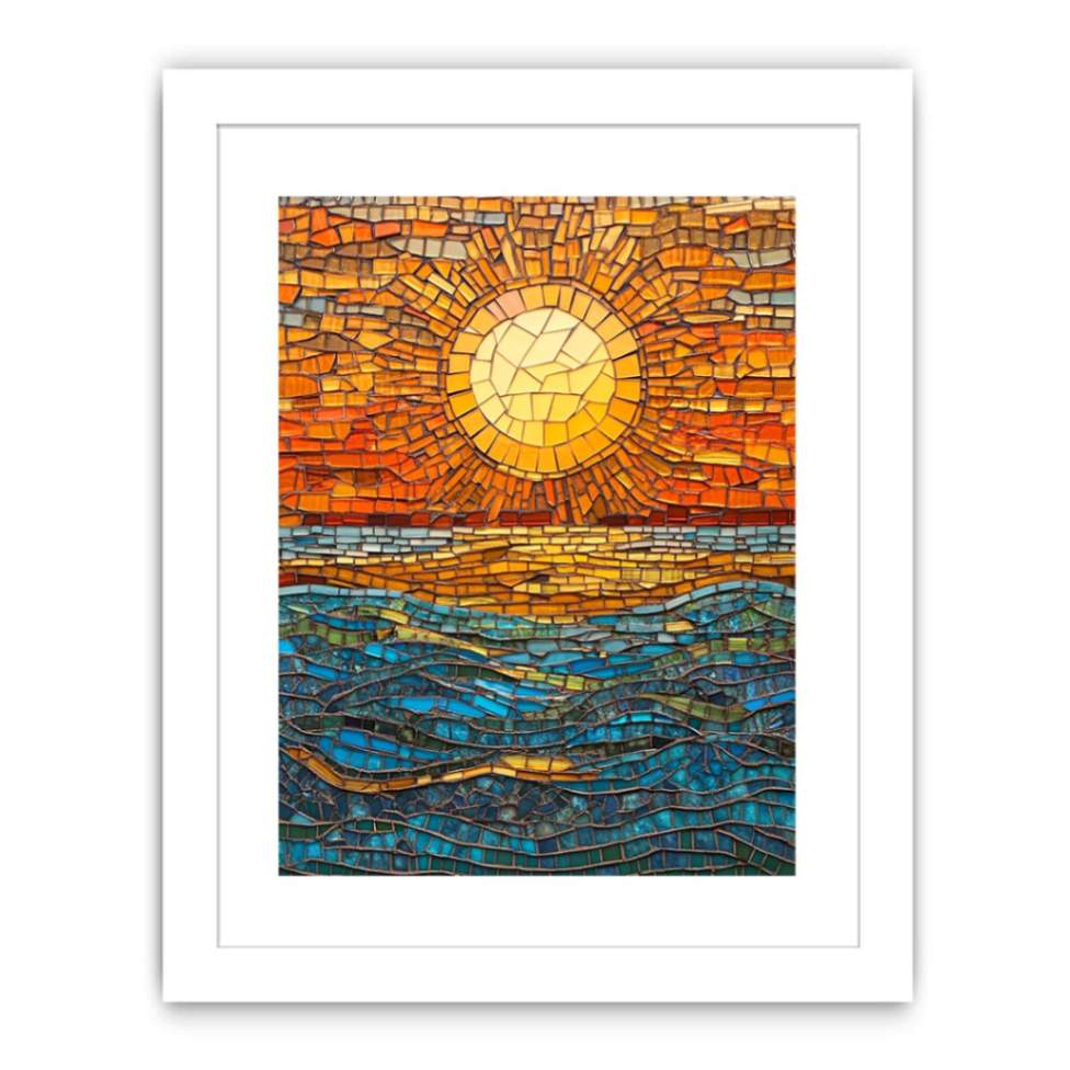Mosaic sun, Streched canvas