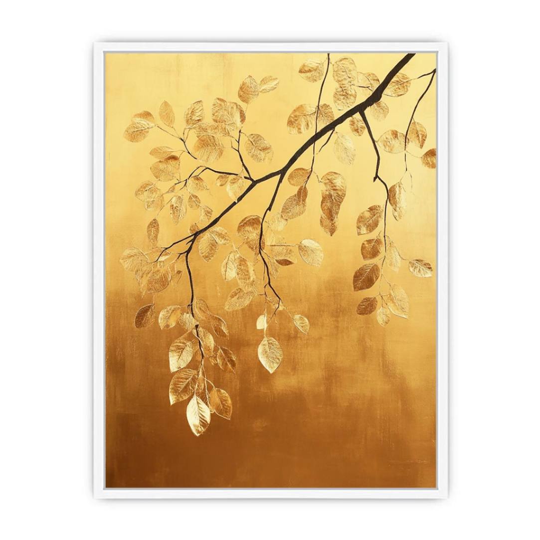 Golden Leaves Framed Print