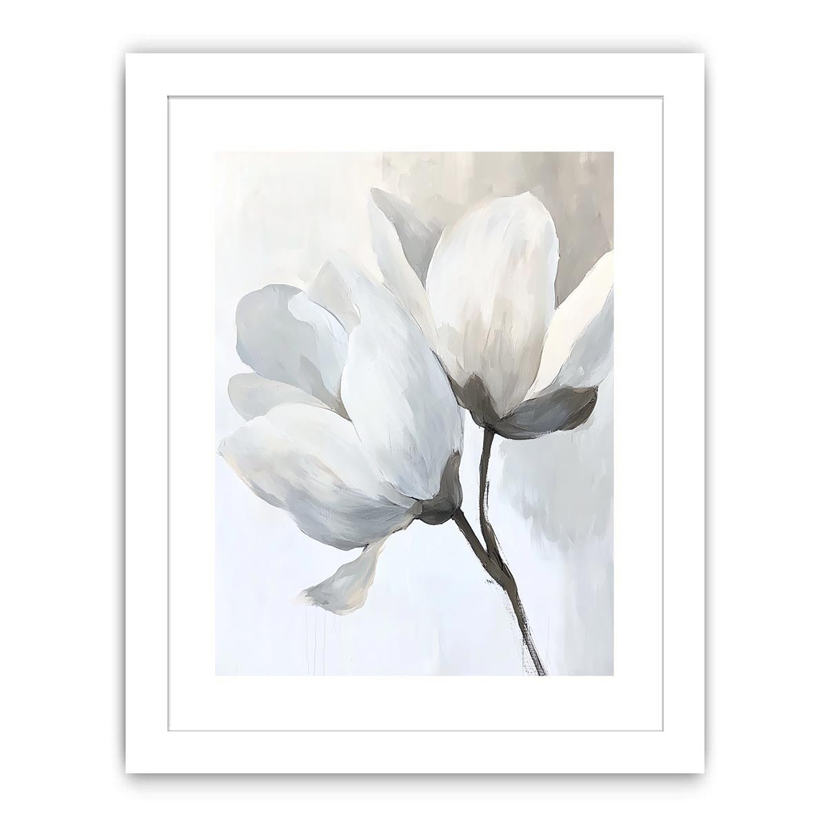 White Petals Streched canvas