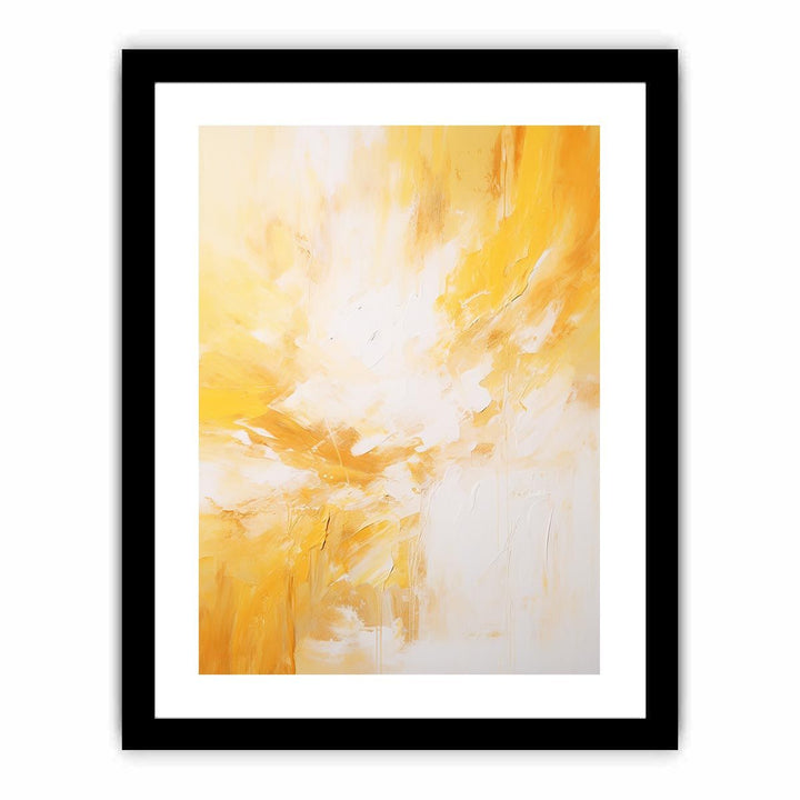 yellow white Abstract  Art Print