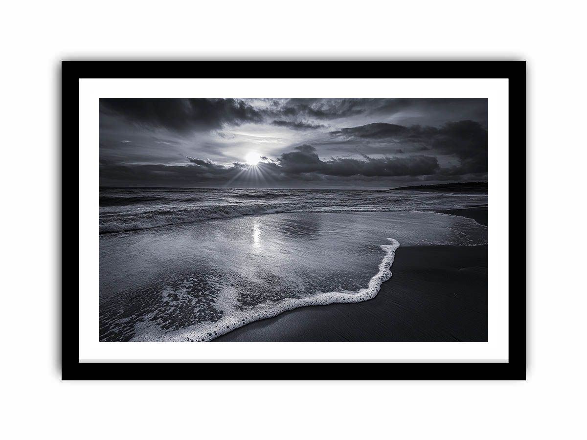 monochrome beach  Art Print