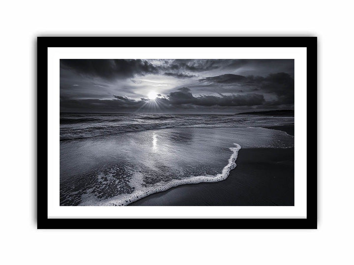 monochrome beach  Art Print