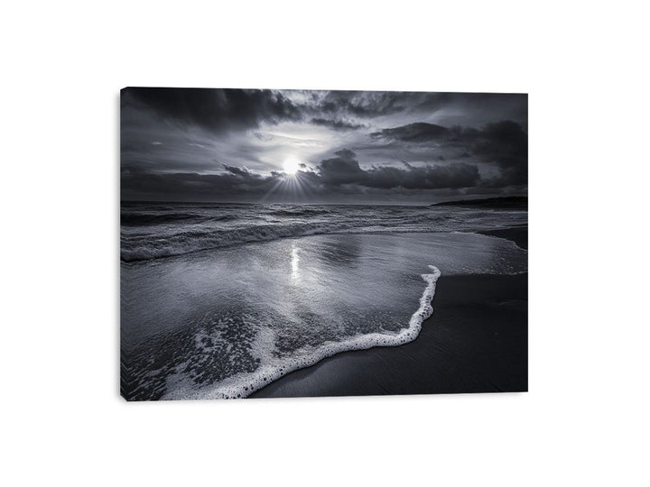monochrome beach Canvas Print